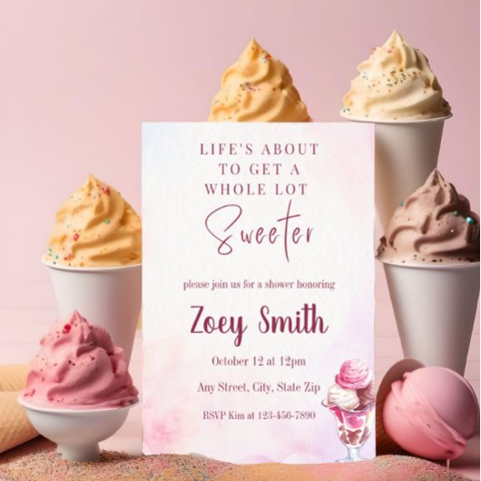 Uitnodiging voor ijscoupesunday-feestje