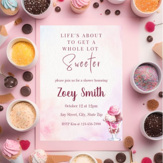 Uitnodiging voor ijscoupesunday-feestje