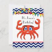 Uitnodiging voor illustratie van krab (Achterkant)