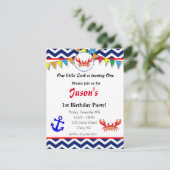 Uitnodiging voor illustratie van krab (Staand voorkant)