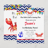 Uitnodiging voor illustratie van krab (Voorkant / Achterkant)