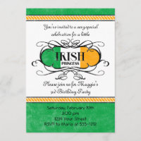 Uitnodiging voor Irish Princess Party