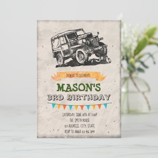 uitnodiging voor jeep (Staand voorkant)