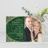 Uitnodiging voor Jewel Tone Wedding (Staand voorkant)