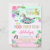 Uitnodiging voor Jungle Pool Party (Voorkant)