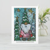 Uitnodiging voor kabouter met seventies-sfeer (Staand voorkant)