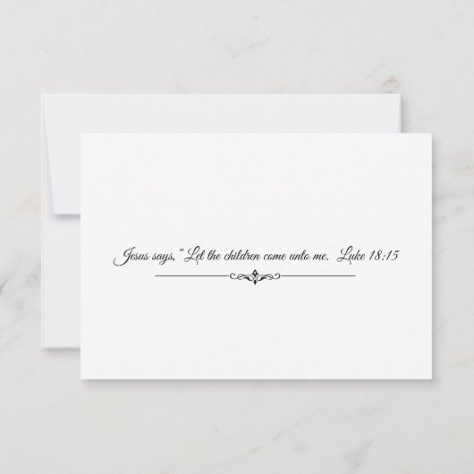 Uitnodiging voor katholieke doop (Achterkant)