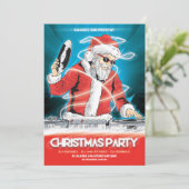 Uitnodiging voor Kerst-DJ-muziekfeest (Staand voorkant)