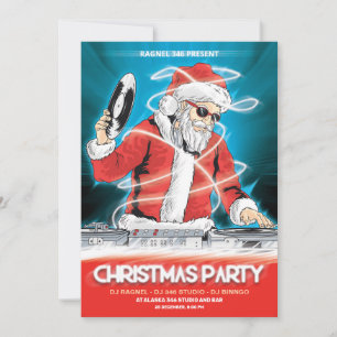 Uitnodiging voor Kerst-DJ-muziekfeest