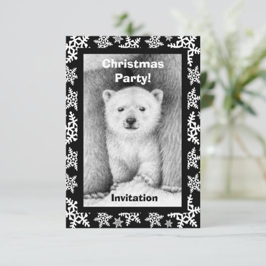 Uitnodiging voor kerst op Beer Cub (Staand voorkant)