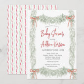 Uitnodiging voor kerstBaby shower (Voorkant / Achterkant)