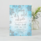 Uitnodiging voor kerstBaby shower (Staand voorkant)