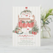 Uitnodiging voor kerstBaby shower (Staand voorkant)