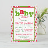 Uitnodiging voor kerstBaby shower (Staand voorkant)