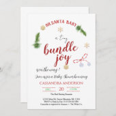 Uitnodiging voor kerstBaby shower (Voorkant / Achterkant)