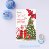 Uitnodiging voor kerstboomfeest flyer (Enkel)