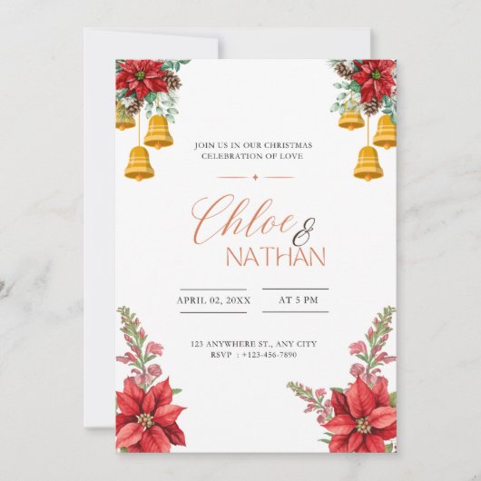 uitnodiging voor kerstbruiloft (Voorkant)