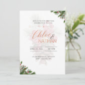 uitnodiging voor kerstbruiloft (Staand voorkant)