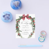 Uitnodiging voor kerstbruiloft flyer (Enkel)