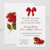 Uitnodiging voor kerstbruiloft in Poinsettia (Voorkant / Achterkant)