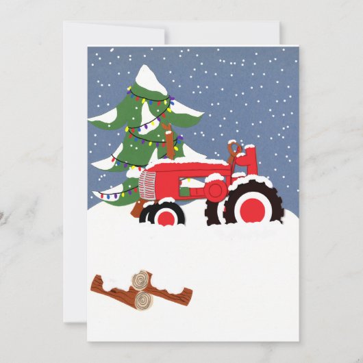 Uitnodiging voor kerstbruiloft van tractor (Voorkant)