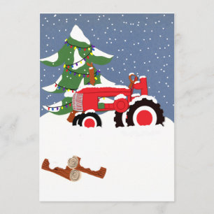 Uitnodiging voor kerstbruiloft van tractor