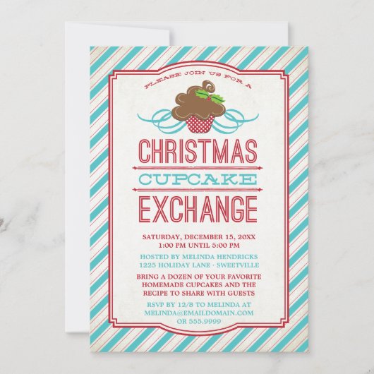 Uitnodiging voor kerstcadeaus voor Exchange Party (Voorkant)