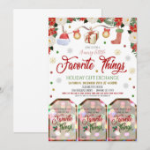 Uitnodiging voor kerstcadeauuitwisseling (Voorkant / Achterkant)