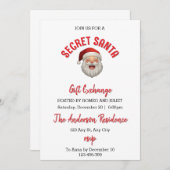 Uitnodiging voor kerstcadeauuitwisseling (Voorkant / Achterkant)