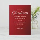 Uitnodiging voor kerstdiner, minimalistisch (Staand voorkant)