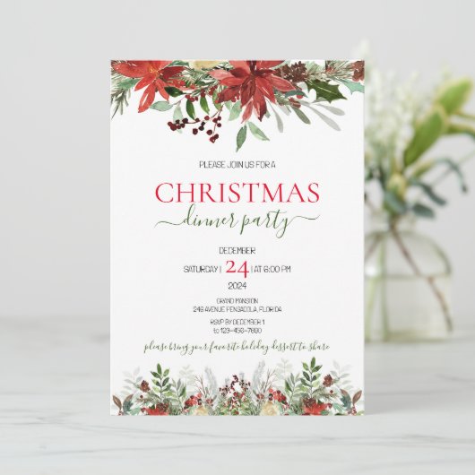 Uitnodiging voor kerstfeest (Staand voorkant)