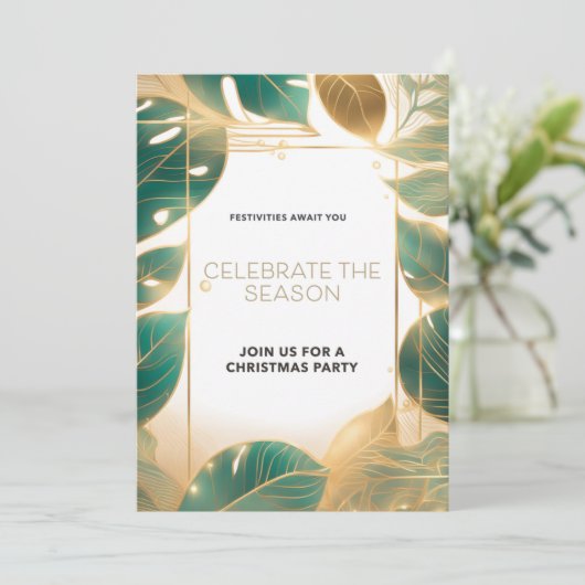 Uitnodiging voor kerstfeest (Staand voorkant)