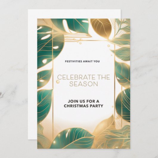 Uitnodiging voor kerstfeest (Voorkant / Achterkant)