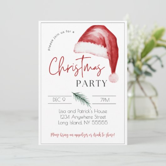 Uitnodiging voor kerstfeest - 5 x 7 (Staand voorkant)