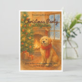 Uitnodiging voor kerstfeest · Cosy Dog Scene (Staand voorkant)