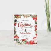 Uitnodiging voor kerstfeest, diner op kerstavond (Voorkant)