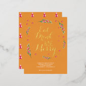 Uitnodiging voor kerstfeest 'Eet, drink & wees vro (Voorkant / Achterkant)