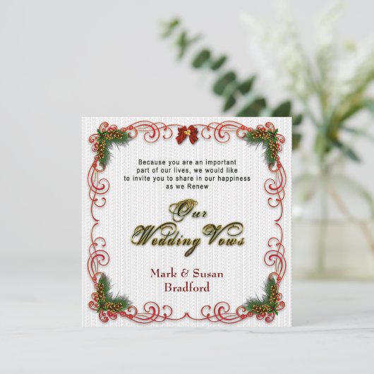 Uitnodiging voor kerstfeest- en feestdag voor hern (Staand voorkant)