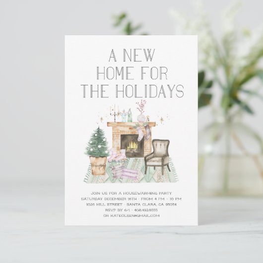 Uitnodiging voor kerstfeest- en winterfeest (Staand voorkant)