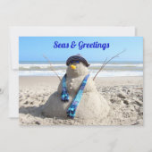 Uitnodiging voor kerstfeest Florida Snowman (Voorkant)