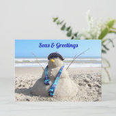 Uitnodiging voor kerstfeest Florida Snowman (Staand voorkant)