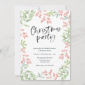 Uitnodiging voor kerstfeest | hulstbladeren (Voorkant)