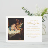 Uitnodiging voor kerstfeest in de kerststal (Staand voorkant)