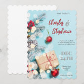 Uitnodiging voor kerstfeest, kerstuitnodigingen (Voorkant / Achterkant)