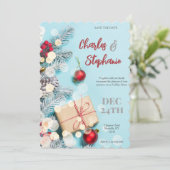 Uitnodiging voor kerstfeest, kerstuitnodigingen (Staand voorkant)