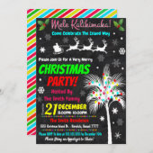 Uitnodiging voor kerstfeest Luau (Voorkant / Achterkant)