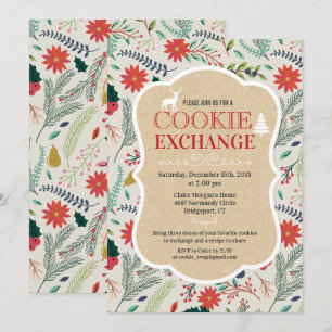 Uitnodiging voor Kerstfeest met Cookie-uitwisselin