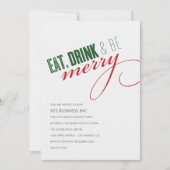 Uitnodiging voor Kerstfeest met Eet. Drink Script (Voorkant)