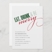Uitnodiging voor Kerstfeest met Eet. Drink Script (Voorkant / Achterkant)