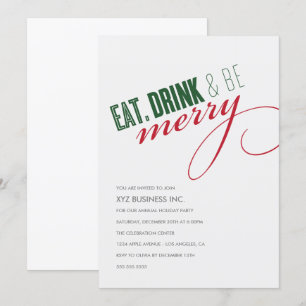 Uitnodiging voor Kerstfeest met Eet. Drink Script